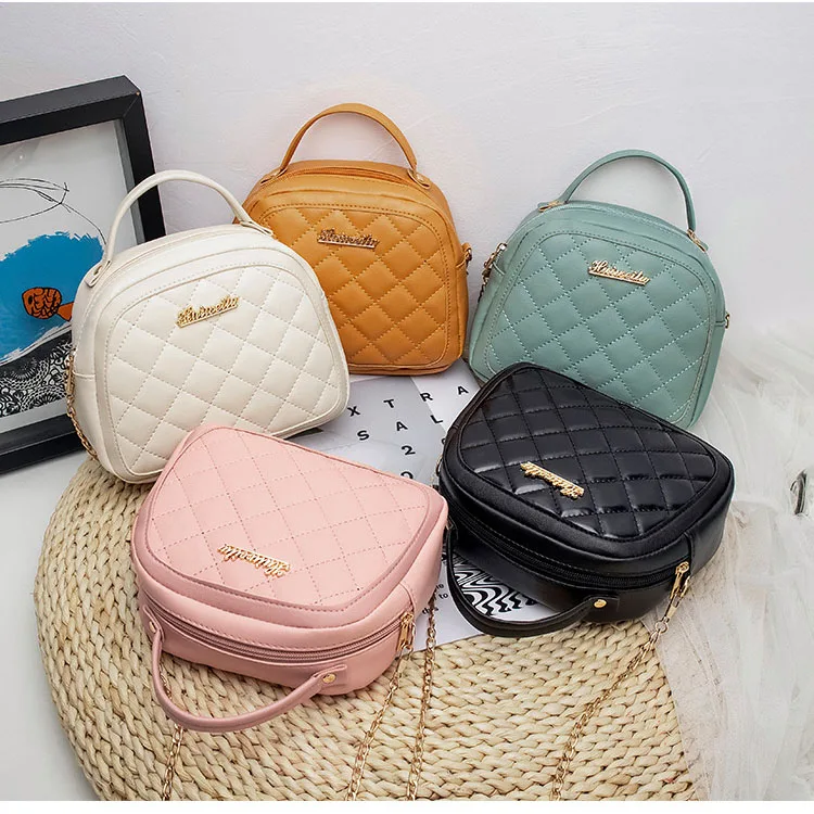 

2021 Luxury Designers Ladies Handbags Women Bags PU Leather Quilted Shoulder Handbag Purse For Women Zipper Dome Bag, 5colors