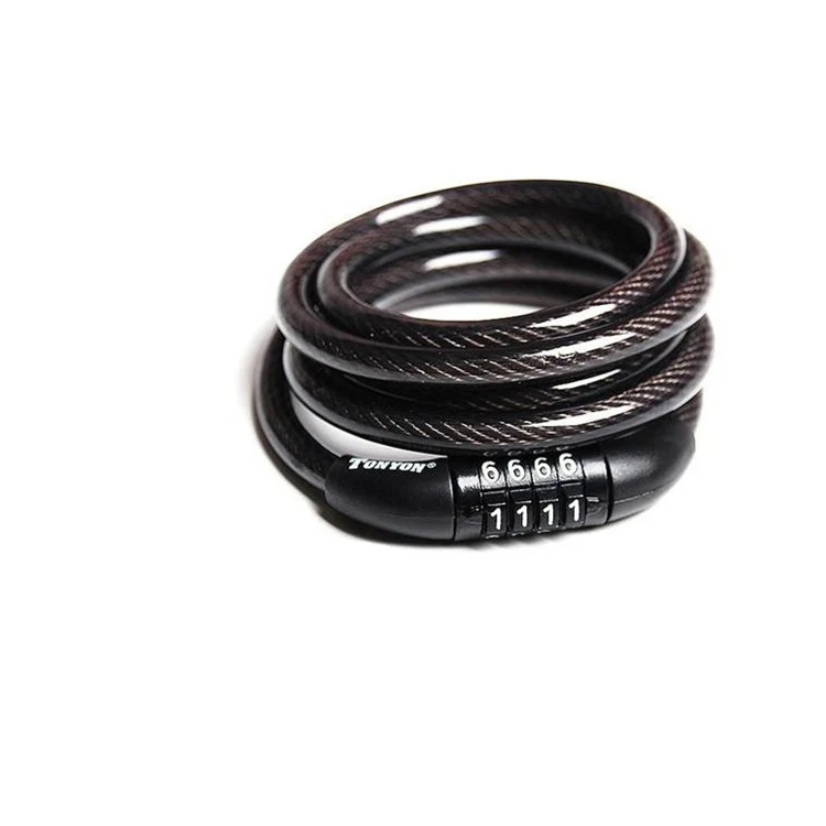 

Bicycle Cable Lock Portable Key Code Safe 4 Digit Steel Chain Combination Bike Lock, Blue, red, black