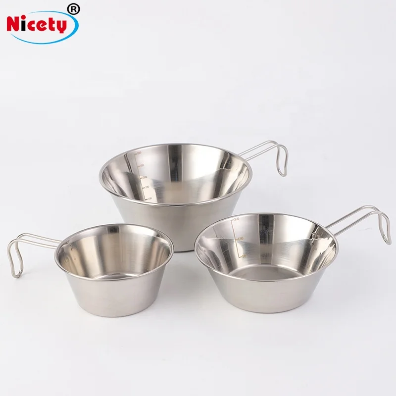 

Amazon hot sale custom 3pc stainless steel measuring cup set for kitchen baking measurement cups of cooking