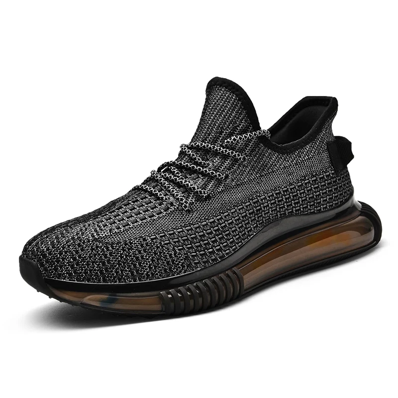 

2022 Hot Selling Men Breathable Fly Knitted Upper Sports Walking Sneaker Comfortable Casual Shoes
