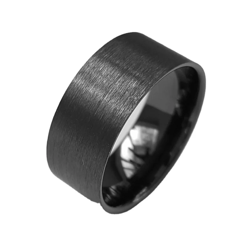 

2020 Fashion Men's ring Black Ceramic Ring blank For Wood Inlays on the outside Wholesale 8MM, White/black