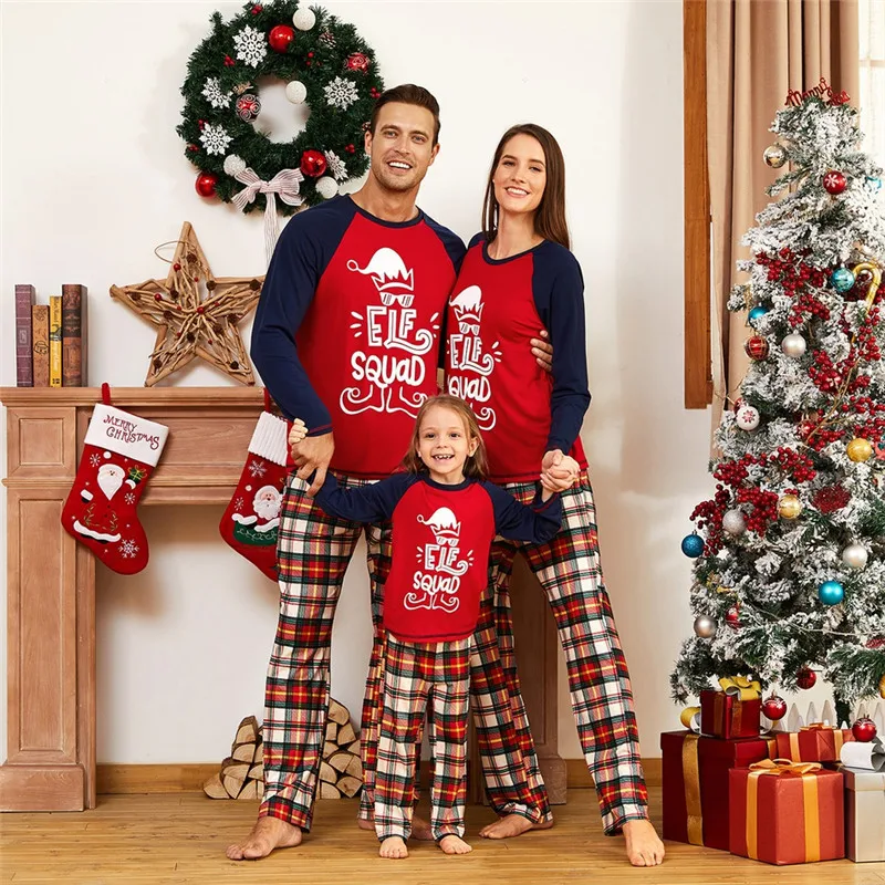 

2020 Custom Ladies Night Gowns Home Kids Clothes Baby Sleepwear Pijamas De Navidad Rojas Family Christmas Pajama Set