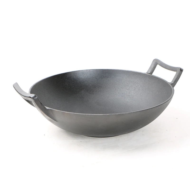 

Thick cast iron pan nonstick pot stew pot traditional handmade raw wok cooker uncoated cookware