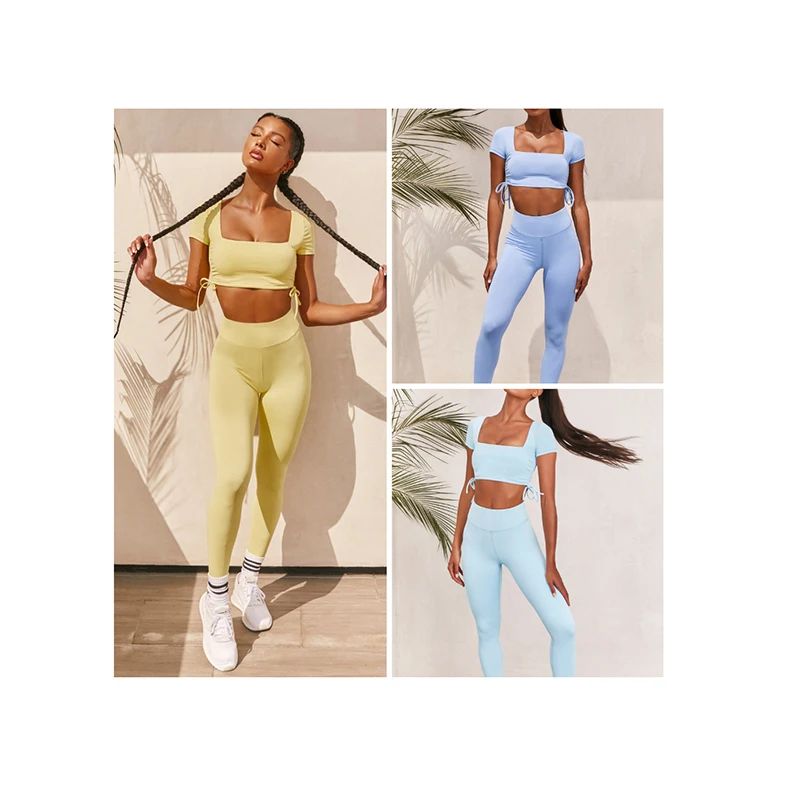 

2021 Seamless Gym Clothing For Women Workout Yoga Set Sportswear Leggings Yoga Sets For Woman, Customized color