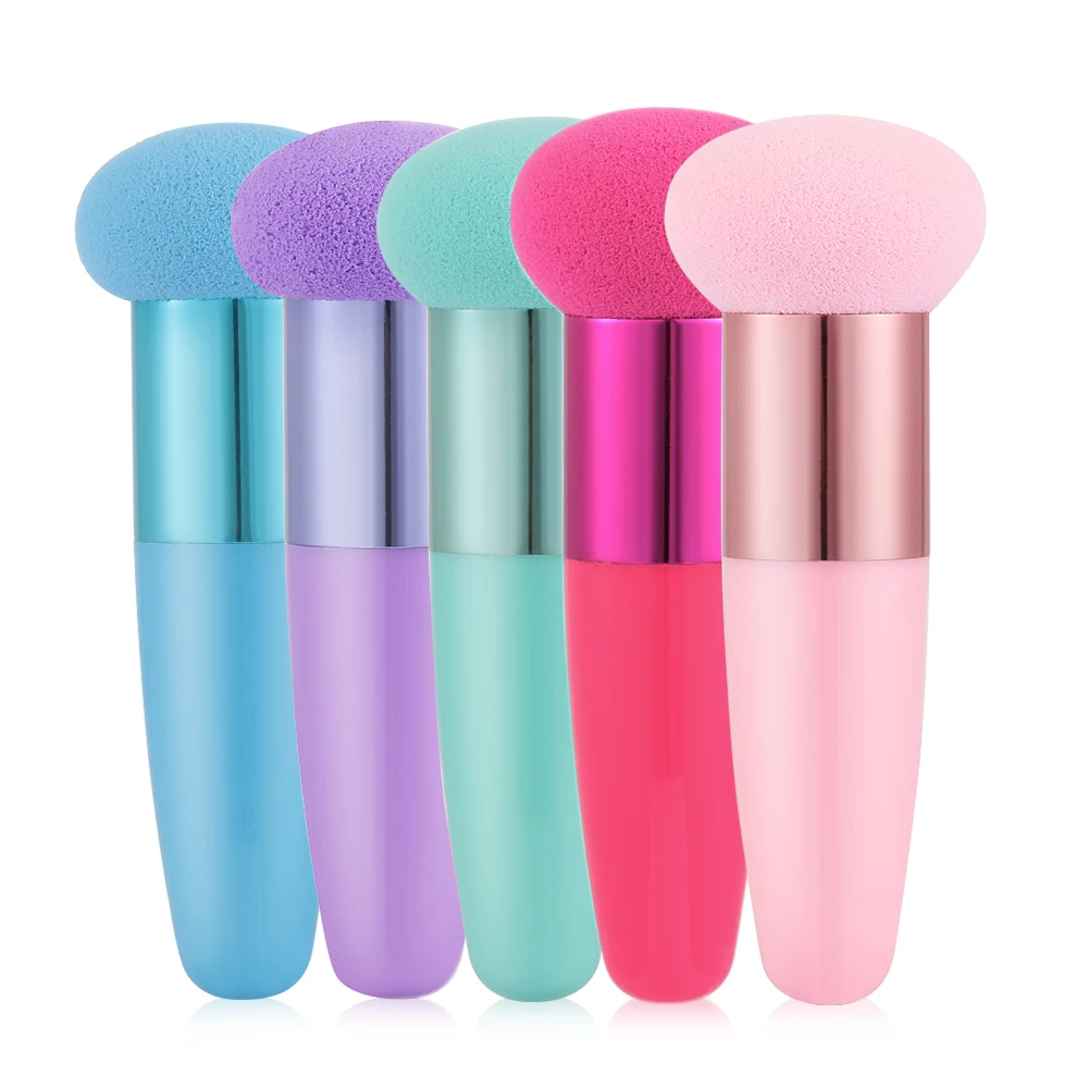 

Mushroom Head Puff Foundation Liquid Sponge Beauty tool Cosmetic Powder Puff with Smooth Handle Face Make Up Tools Whosale, Pink,rose red,yellow,orange,green,blue