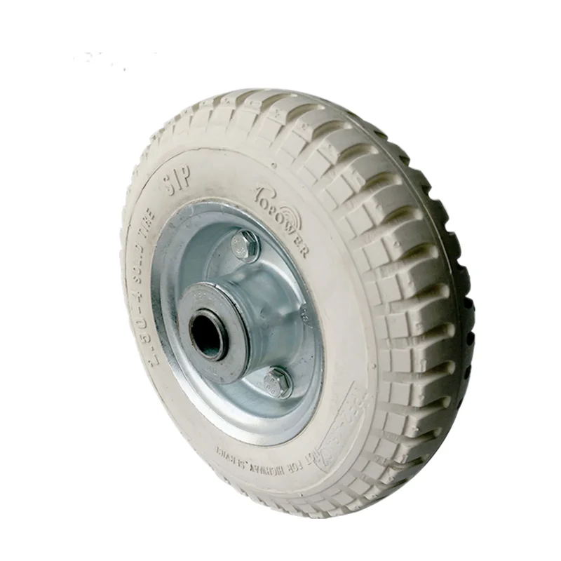 

Trolley small pneumatic solid tire rubber wheel  wheelbarrow tire 250 4, White or black