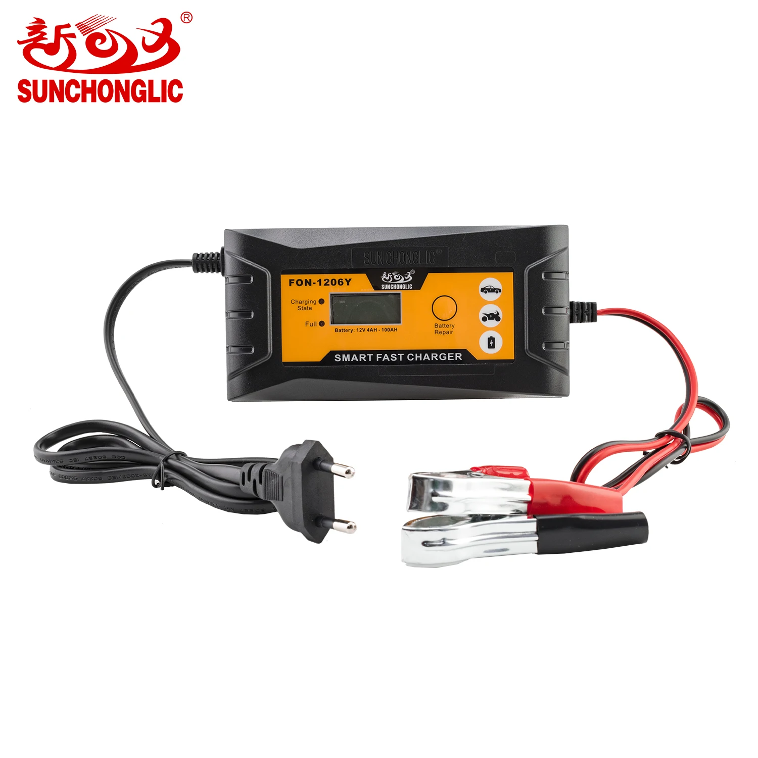 

Wholesales Sunchonglic Three Phase LCD Display 6A 12V AC to DC Lead Acid Battery with Car Smart Fast Battery Charger
