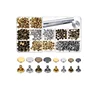 240 Sets Leather Rivets, Double Cap Rivet Tubular 4 Colours 2 Sizes Metal Studs with Fixing Tools for DIY Leather Craft/Clothes