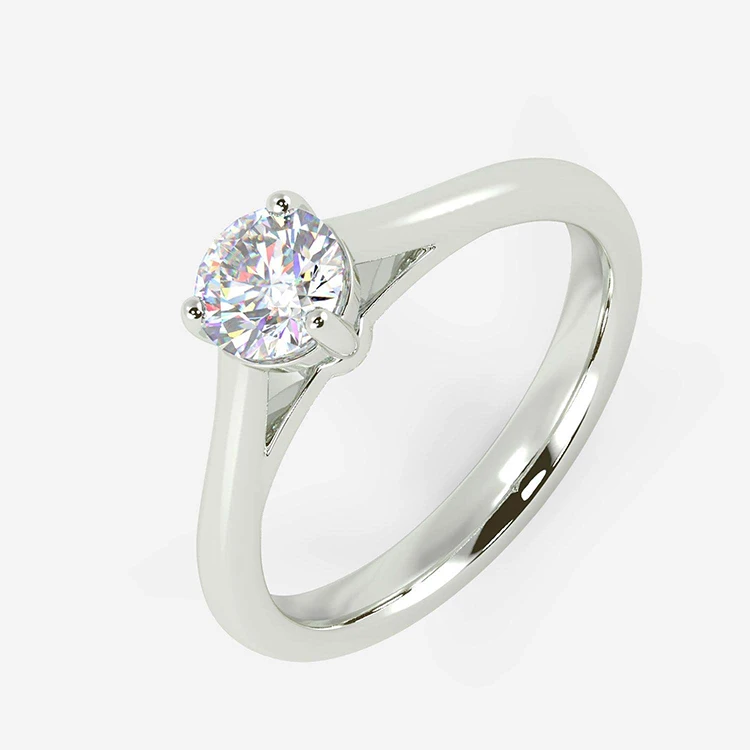 

Classic synthetic 6.5mm 1ct diamond stone moissanite jewelry 14k white gold ring for women