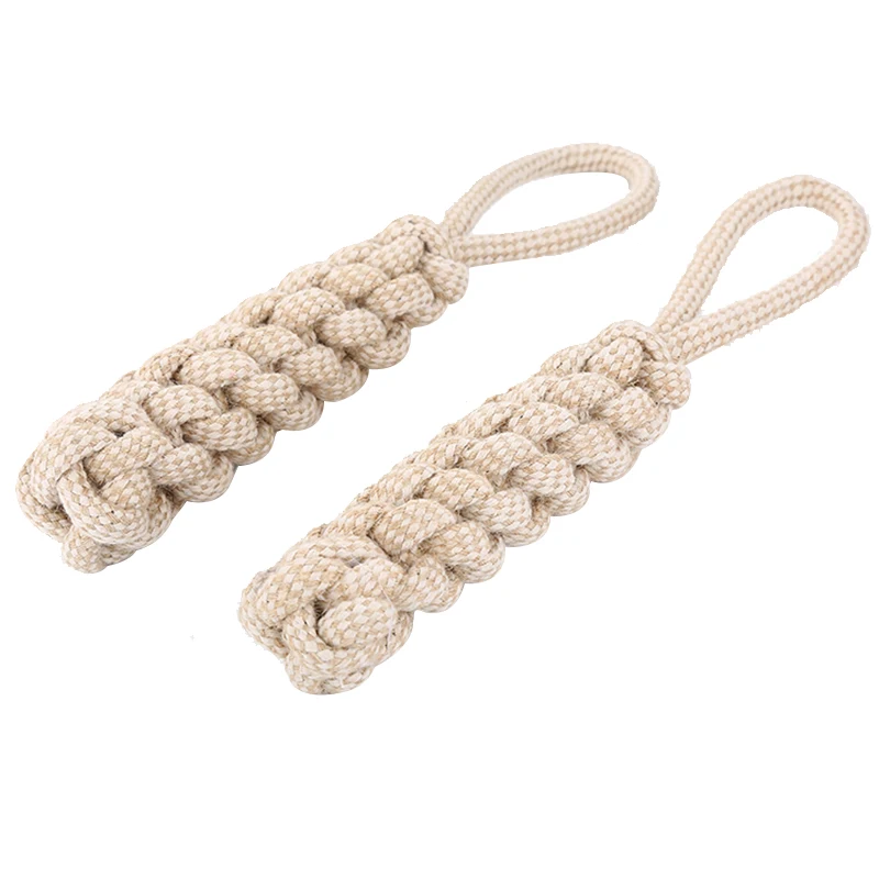 

Wholesale Hot Selling Hemp braided Rope toy with handle Dog Chew Toy Dog Activity Toys