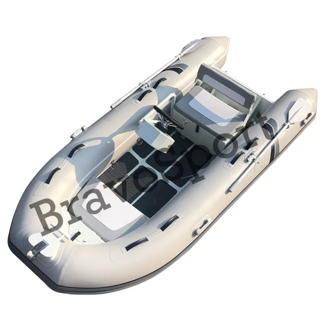 

3.9m Aluminium Hull Welded Sport Inflatable Rib Boat with Outboard Engine, 4 layers pvc cold seam