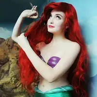 

Party Anime The Little Mermaid Princess Ariel Cosplay Costume Long Curly Hair Wig Synthetic Hair Wig For Lady