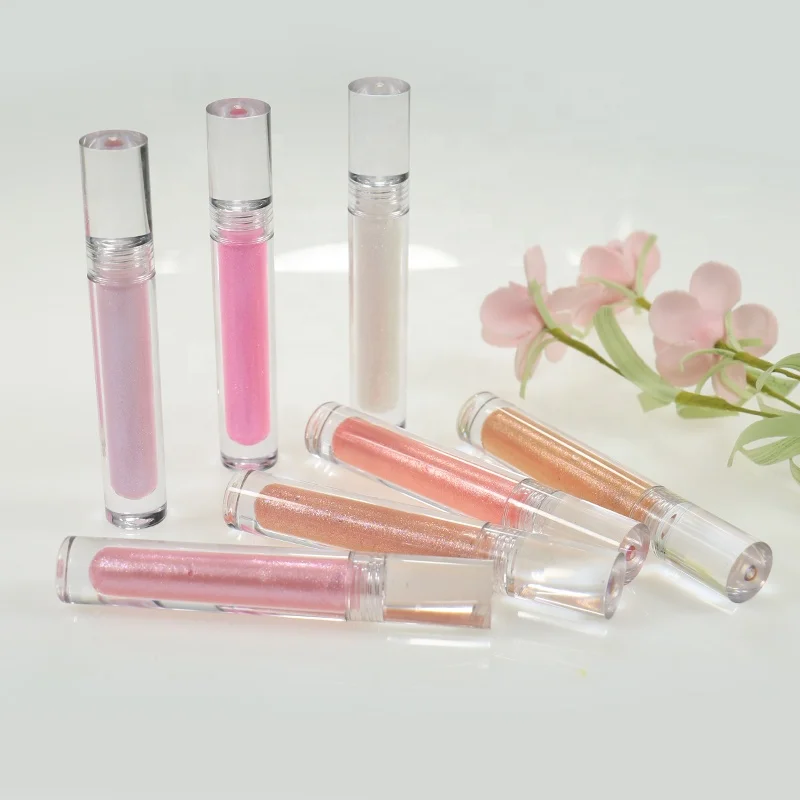 

50pcs top quality factory private label customized texture formula shinny clear lip gloss, Muliti-color