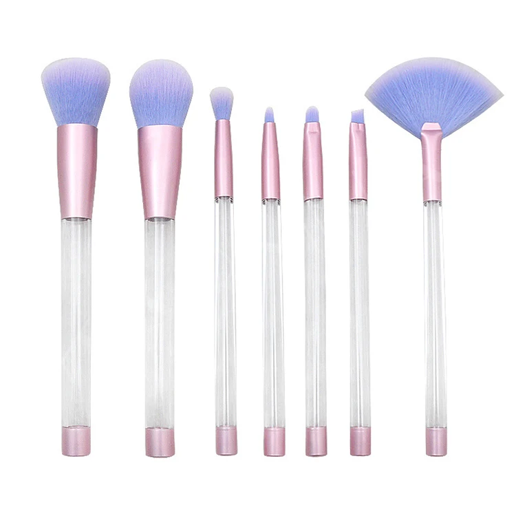 

Fashional Handmade 7 pcs DIY Makeup Brush Empty Floating Glitter Makeup Brush Set In Stock, Customized color