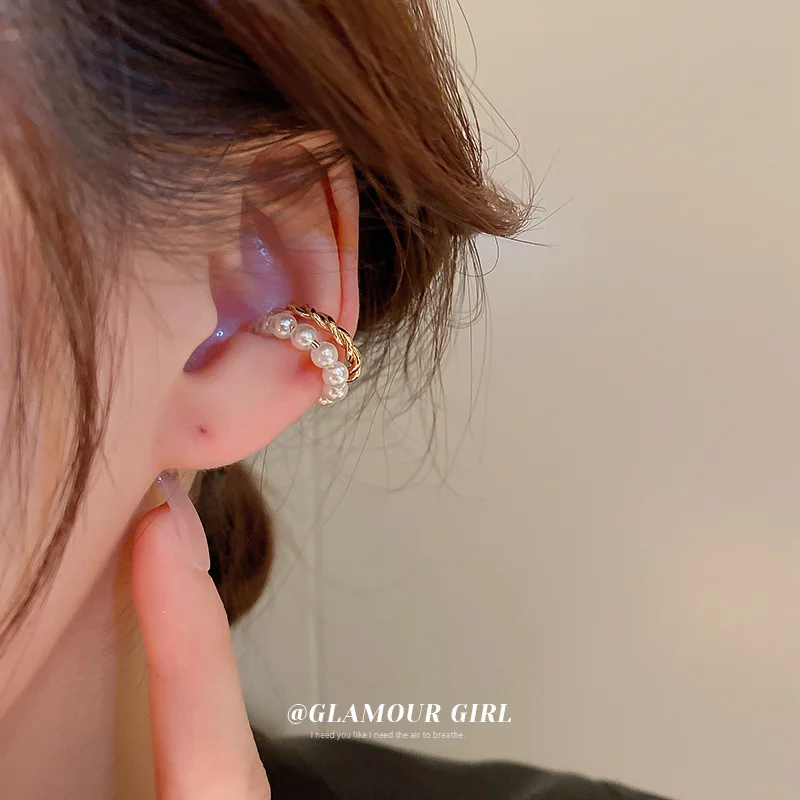 

fashion quality pearl korean earrings cuff