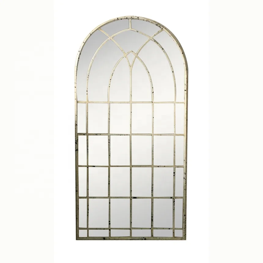 

SWT Wholesale Antique White Mirror Garden Decorative Large Metal Mirrors
