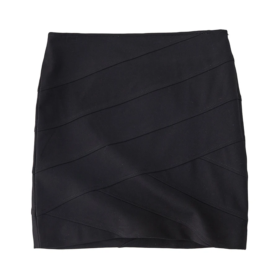 

2020 Insta-style Women's Skirts Slimming And Buttock Wrap Thread Short Skirts Knit Milano, Black