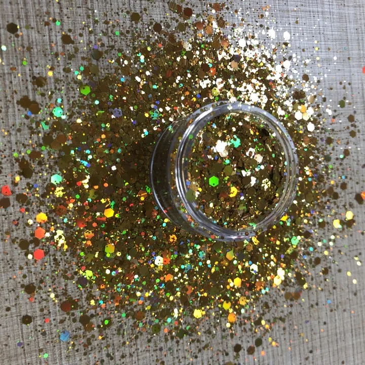 Xucai Glitter Fine Crafts Festival Bio Glitter Factory Price Holographic Chunky Glitter Shimmer Powder Eye Christmas Decorations