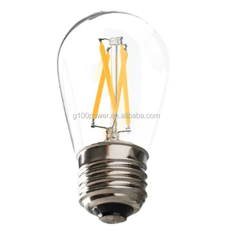 LED Vintage Light Bulb 120 Volt 12V S14 2400K Filament Bistro Lamps E26 Base