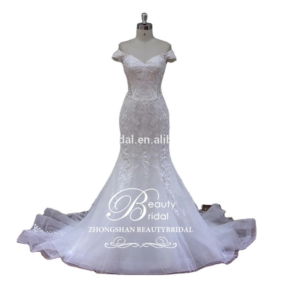 

XFM007 origianl design classic high quality cheap off shoulder lace maxi mermaid wedding dress bridal gown 2021