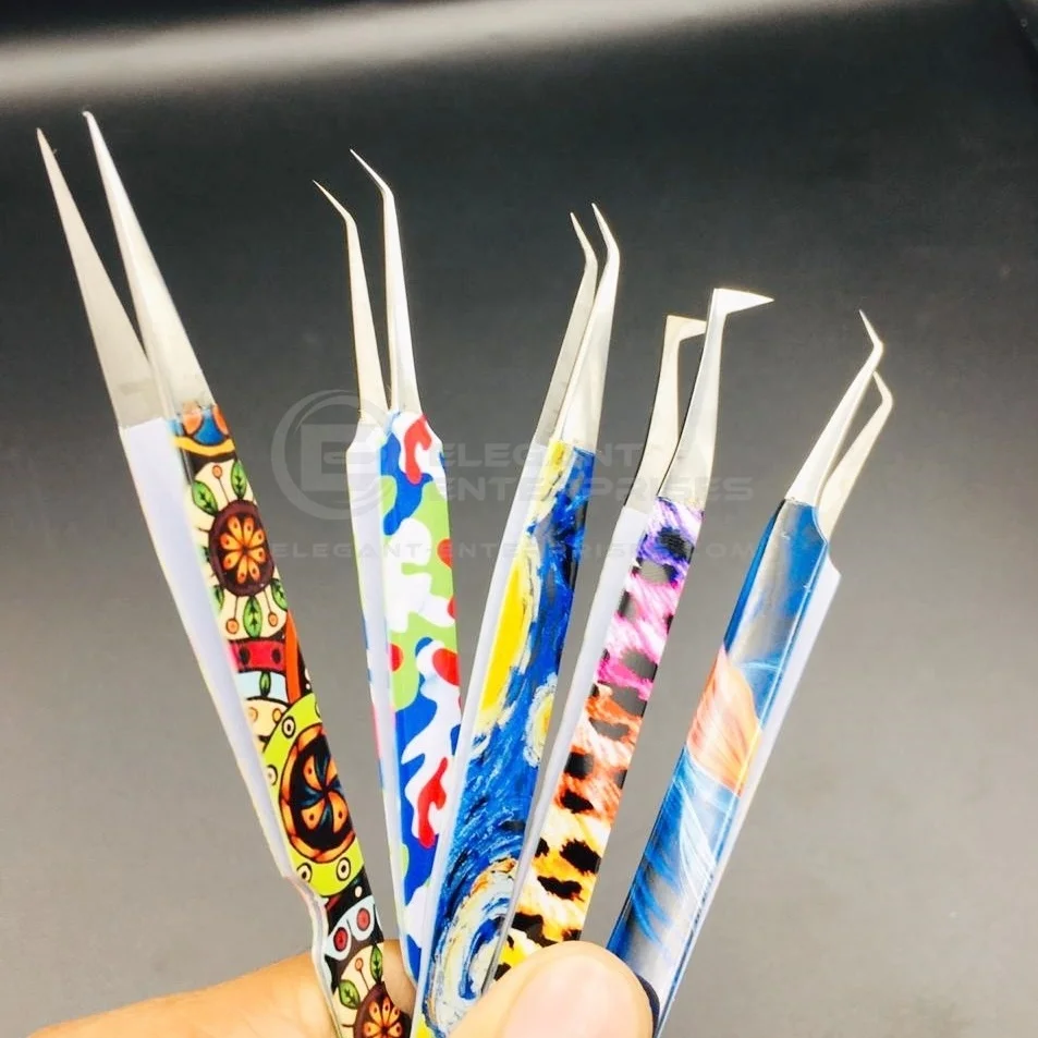 
custom paper coated eyelash extension tweezers/private label eyelash extension tweezers 