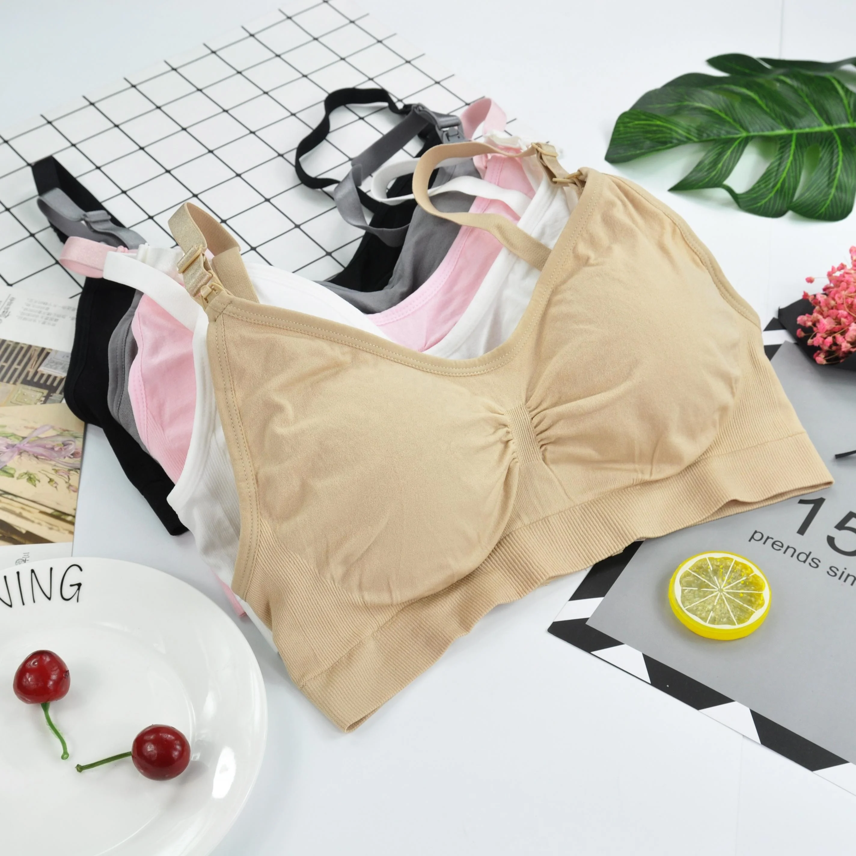 

Hot Selling Seamless Sexy Front Open Padded Breastfeeding Maternity Nursing Bra