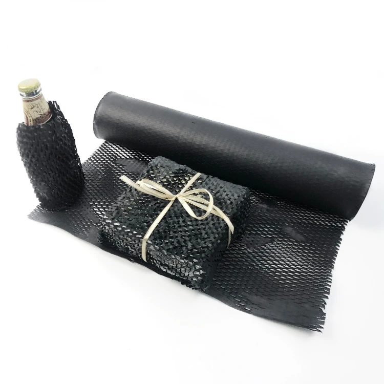Wholesale 20 Inch Biodegradable Black Kraft Shipping Protective Packaging Cushion Honeycomb Paper Wrap