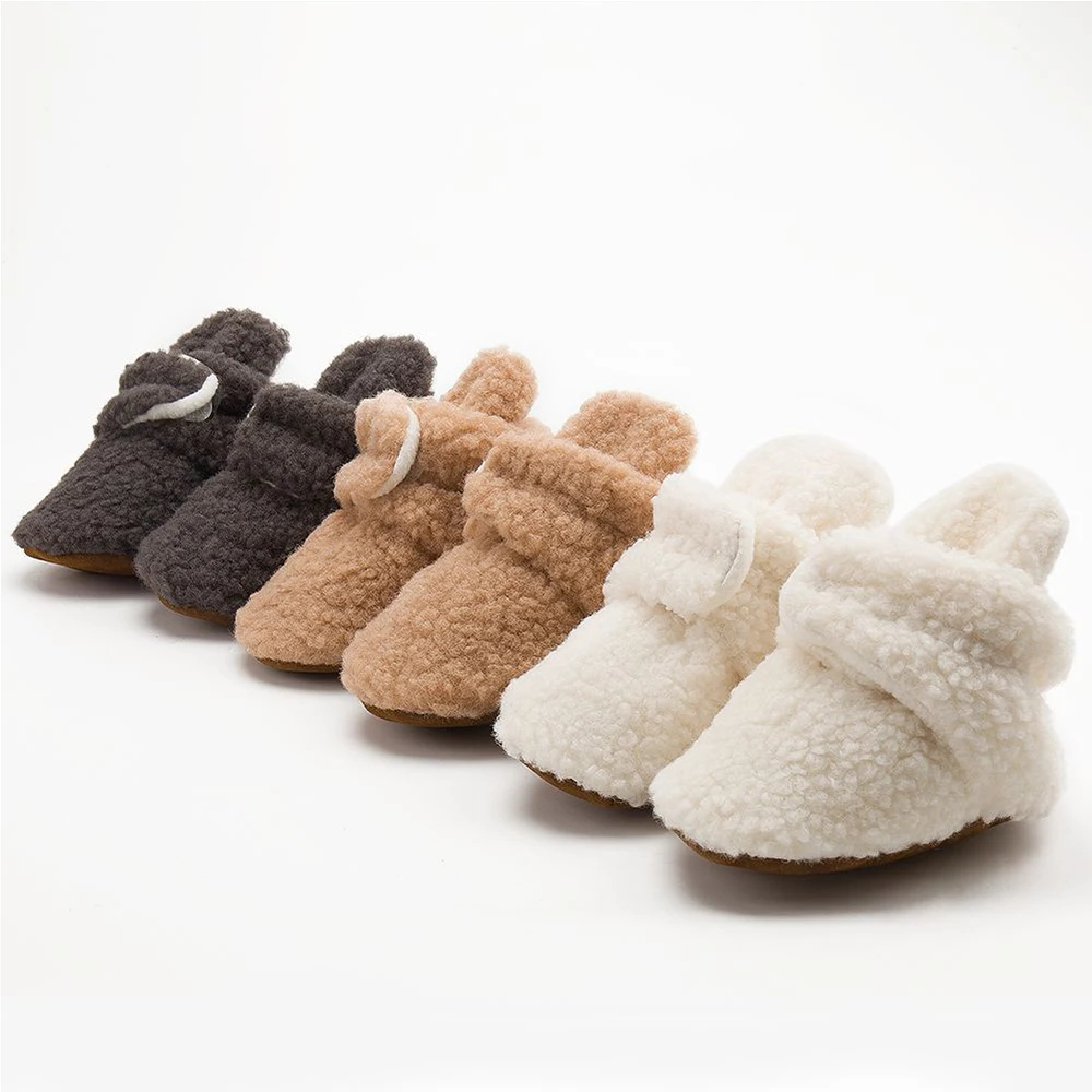 

Superstarer cute girs brown red plush wram slippers fur toddler kids baby slides sandals for winter