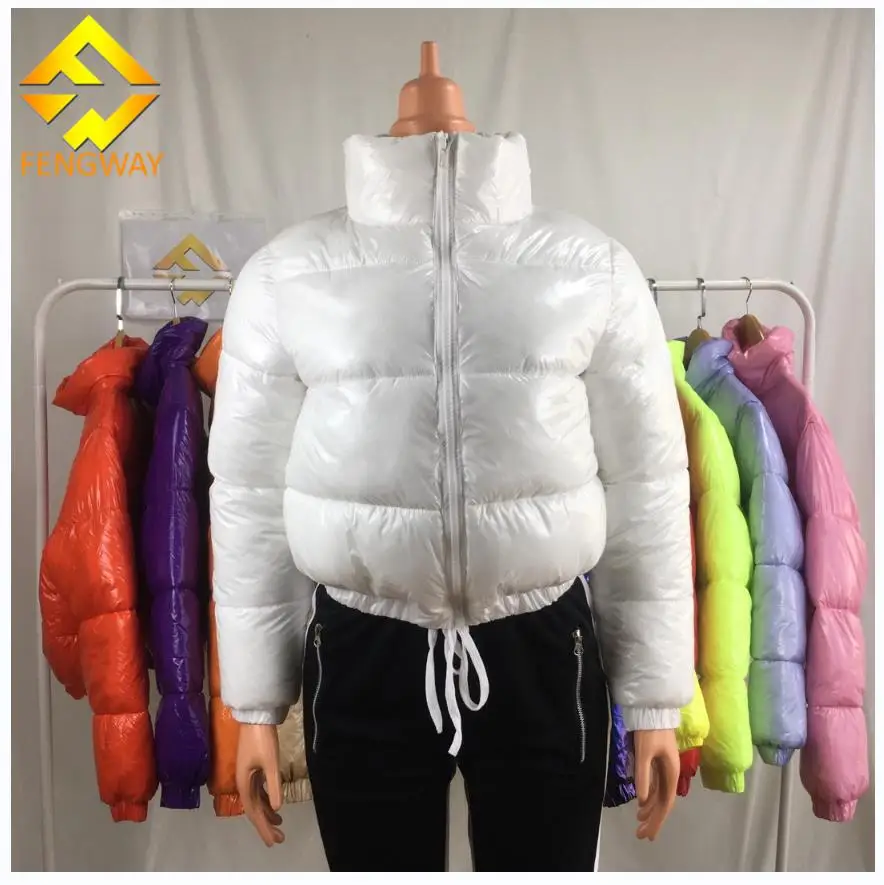 

wholesale fall 2021 black jacket women clothing parka winter jacket ladies puff jackets cute cropped puffer coats, Picture