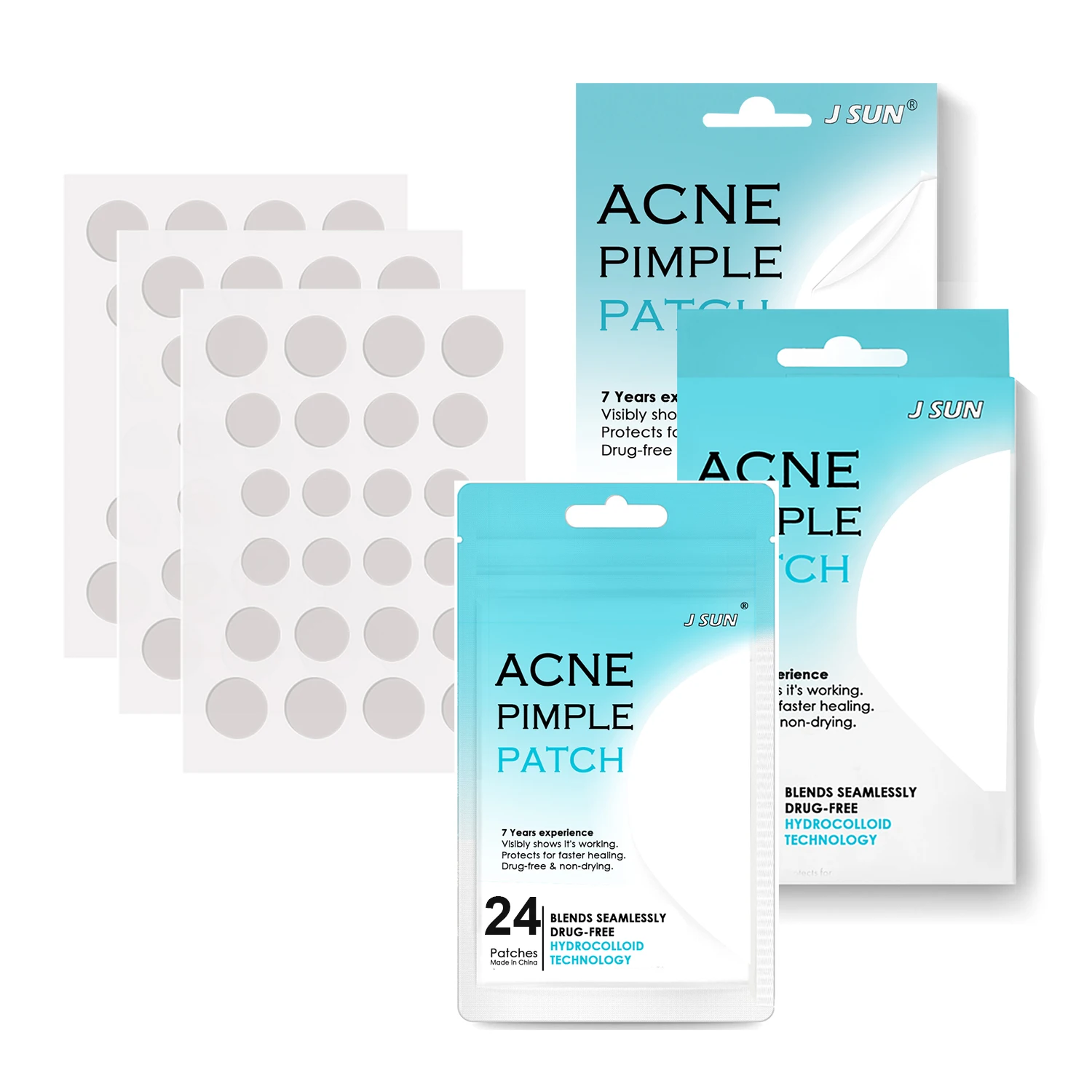 

Hydrocolloid Acne Pimple Patch Absorbing Cover Facial Stickers for zits blemishes Acne Patch