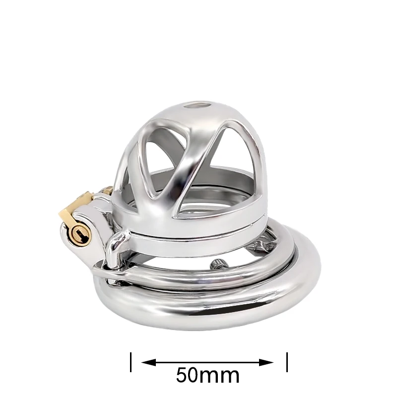Male Chastity Device Stainless Steel Chastity Bird Cage Lock Adult Toy Tool 