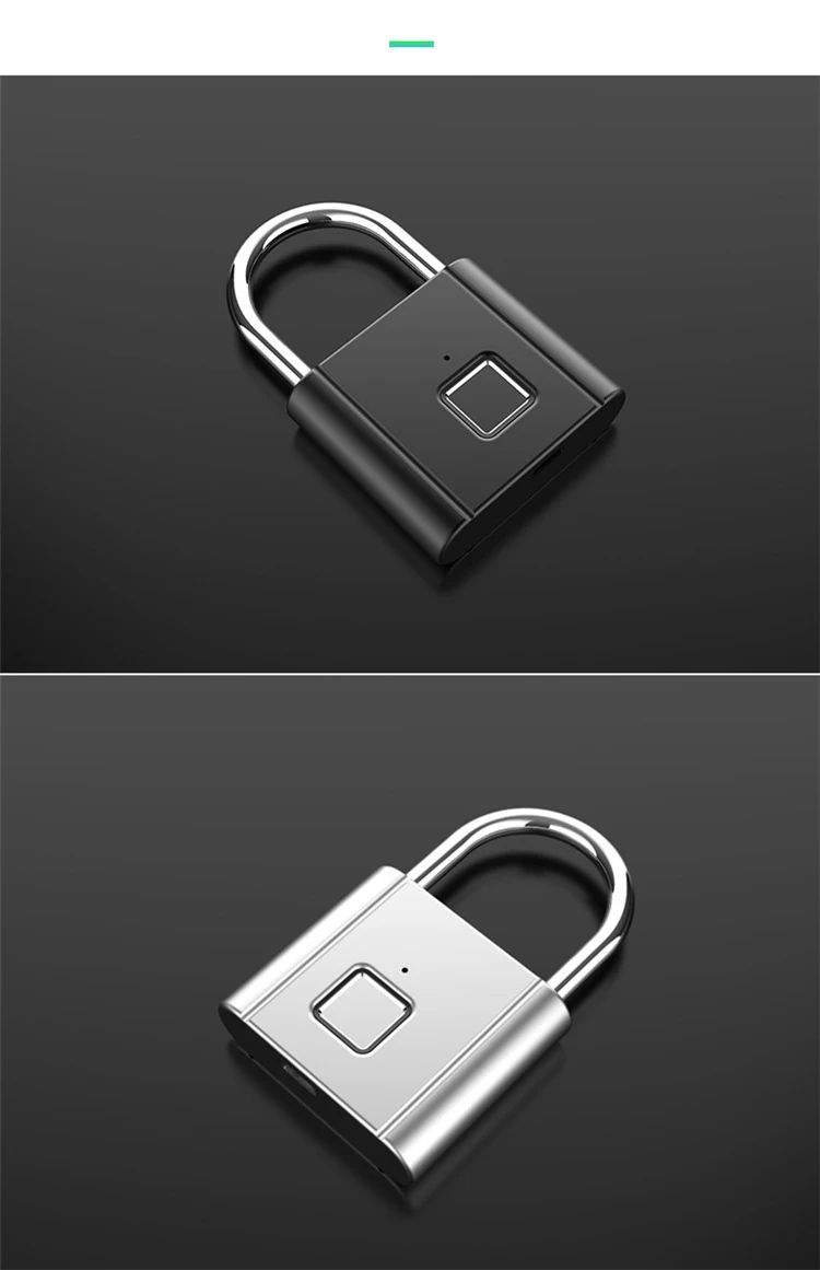 指纹智能挂锁快速解锁锌合金金属无钥匙usb充电门锁智能