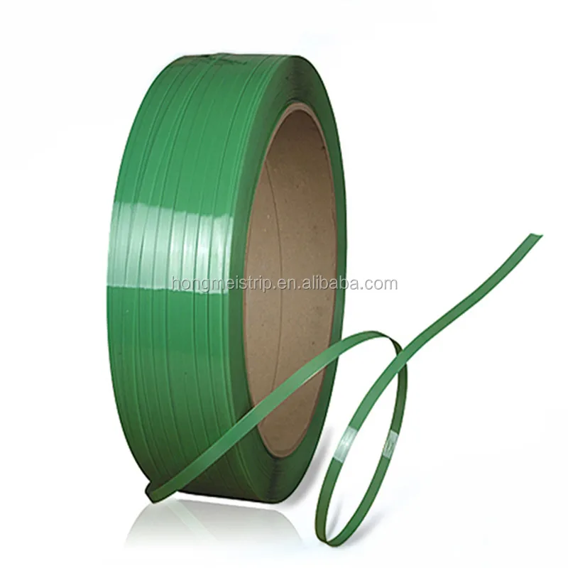 Green embossed smooth Virgin PET Plastic19mm pet strap