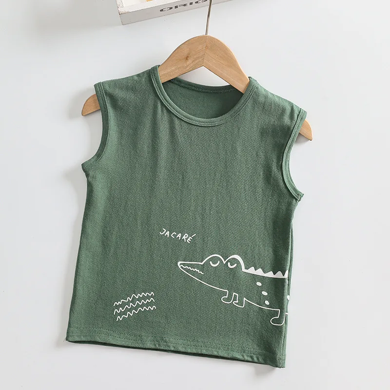 

The new boy's vest features a sleeveless cartoon baby top with a waistcoat, Custom color