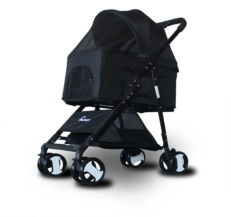 

Hot Selling Dog Cat Jogger Stroller Foldable Pet Travel Carrier Trolley 4 Wheels, As showing