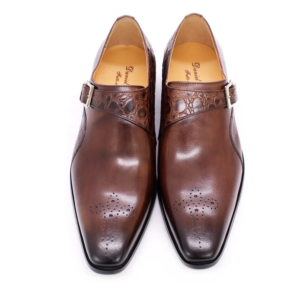 Morili High End Fashion Casual Oxford Shoes Leather Monk Shoes Business Shoes for Wedding Banquet for Mens MSH08