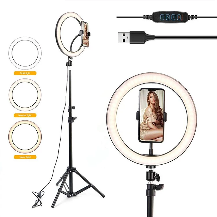 
LED Fill Light Tripod Stand Remote Shutter 10 Inch photographic Ring Light Equipment Photographic Lighting 