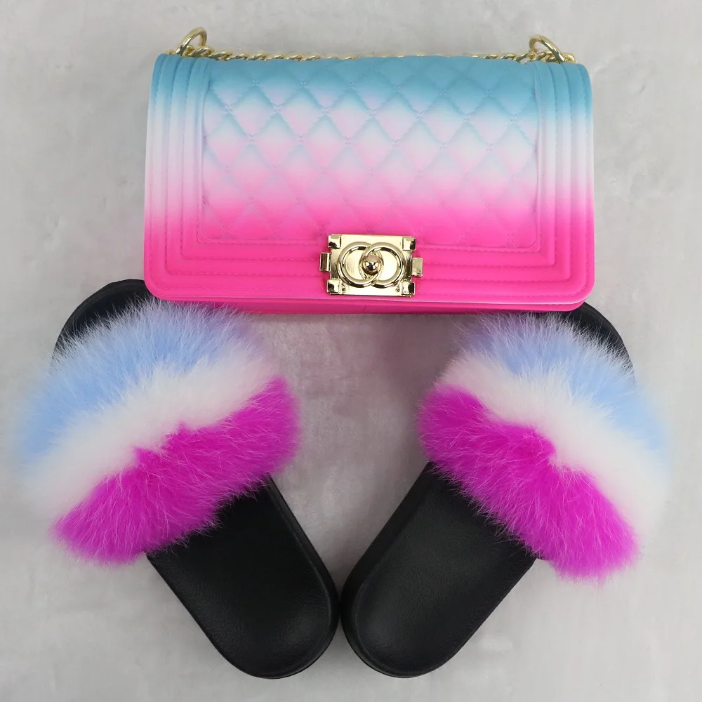 

be well received The color of real fox hair Wallet custom logo Beach fox leather shoes wallet suit, Customized color