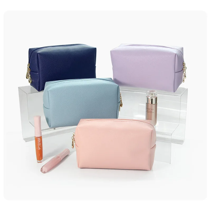 

Promotional Gift Rectangle Shape Mini Storage Bag Women Toiletry Pouch Makeup Bags Waterproof Travel PU Leather Cosmetic Bag