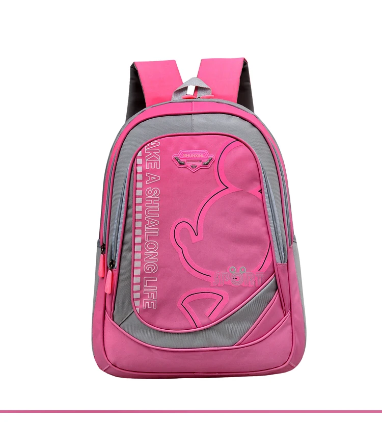 

Popular modern teenagers back pack active nylon kids school bags backpack, Red black,pink,purple