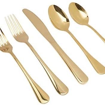 

Restaurant Wedding Party New Design Stainless Steel Spoon and Fork and Knife Wholesale Luxury Silver Cutlery Set Flatware Set, Silver, gold, rose gold, black, blue, rainbow