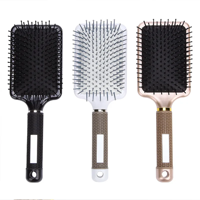 

Hot sale electroplated paddle brush suitable for straight hair salon hair styling brush, Customized color