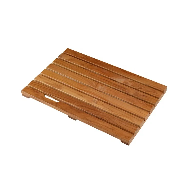 

Solid wood color retro European style teak products bathroom mat