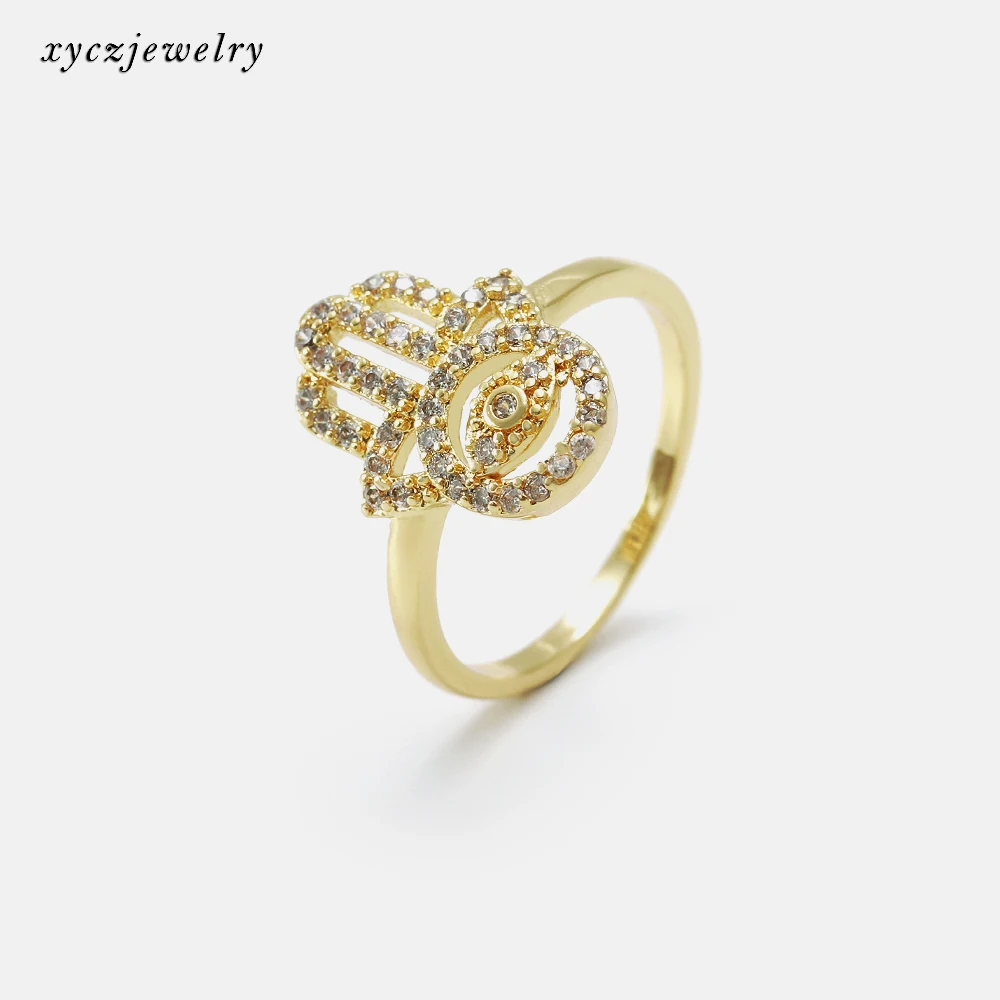 

Lovely brass jewelry ring 18k gold plated friends party zircon palm ring