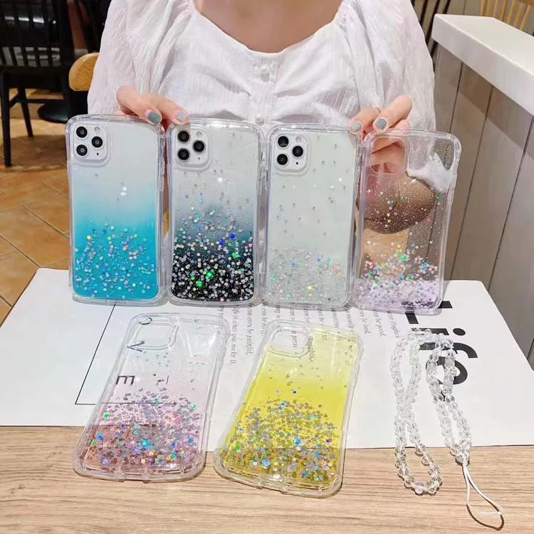 

Wholesale Transparent Colorful Rainbow Clear Acrylic Glue Printing Cell Mobile Phone Back Cover Case For Iphone 6 6G 6S (4.7)