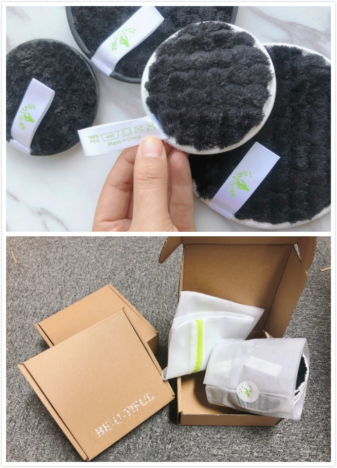 
Beauty Eye Cleaning Wipes Private Label Microfibre Makeup Remover Microfiber Puff Cotton Pads OEM 