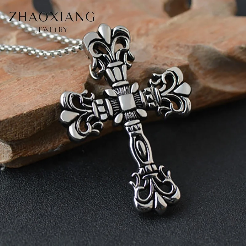 

Cross Necklaces For Men Stainless Steel Christian Jesus Vintage Pendants Titanium New Trendy
