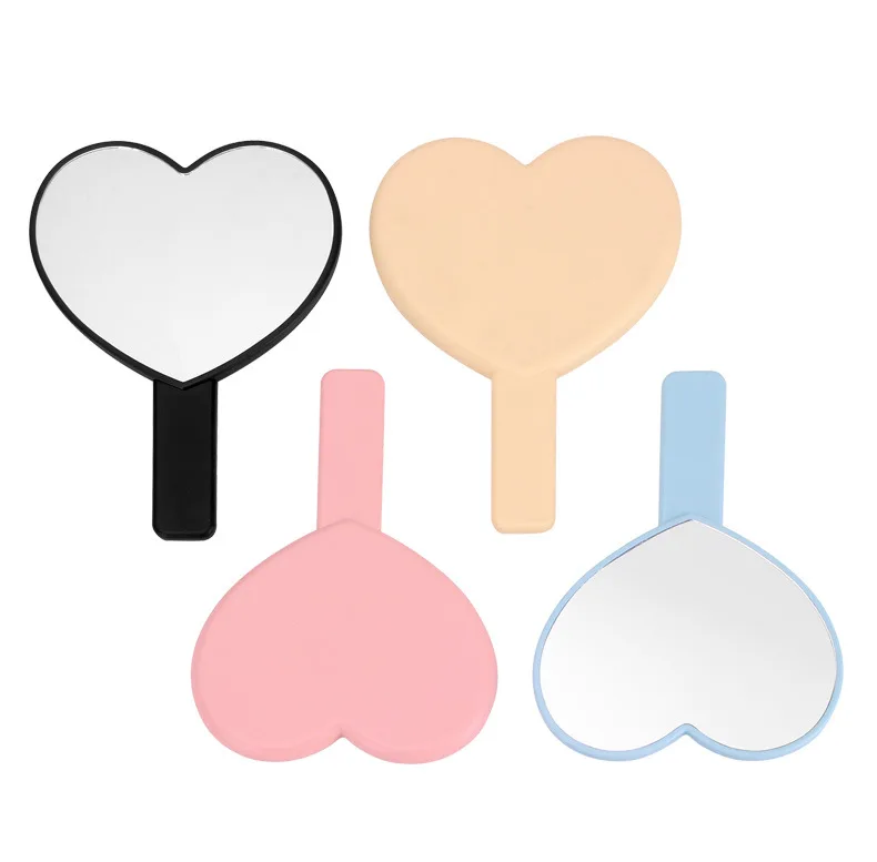 

Hand-made custom logo small mirror makeup heart hand mirror, Customized color