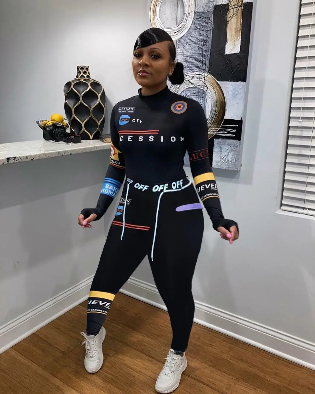 

2021 Women's personalized printed leisure toning suit