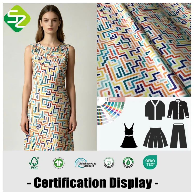 Ecocert 100% Organic Cotton Poplin Plain Cloth Fabric Medium-Thick 125gsm for Spring Collections